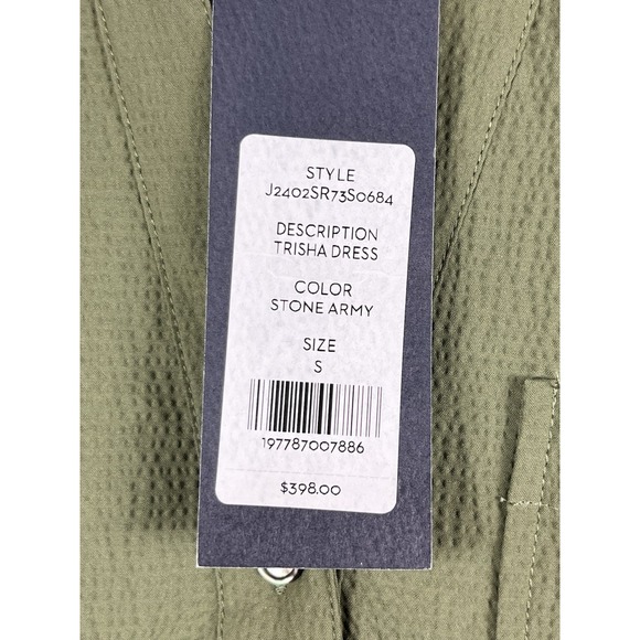 NWT Veronica Beard Trisha Tiered Shirt Green Dress with liner Button Down Size S - Picture 5 of 14